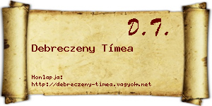 Debreczeny Tímea névjegykártya