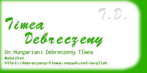 timea debreczeny business card