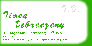 timea debreczeny business card